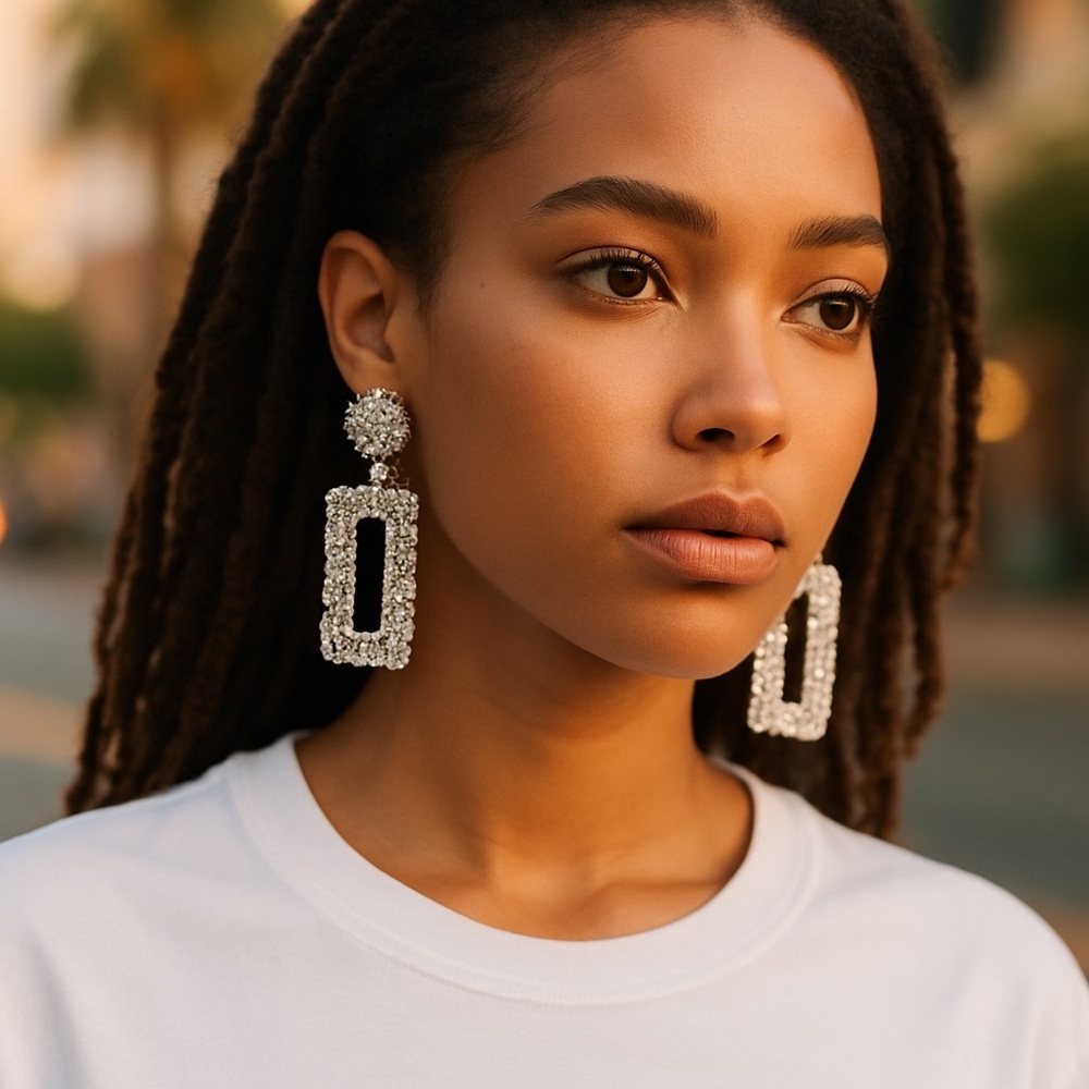 Elegant Silver Statement Earrings